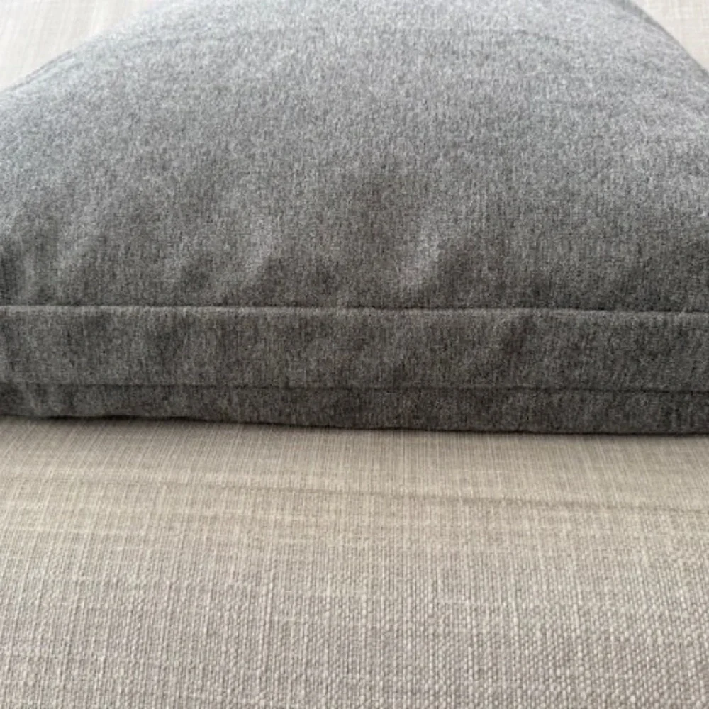 2 WEST ELM Large Throw Pillow Covers ~ Pewter Gray ~ 24